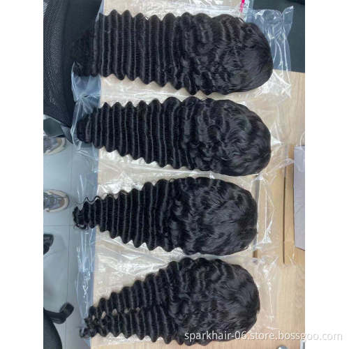 Deep Wave Transparent Ful Lace Wig Pre-Plucked Bleached Knots Human Hair Wigs For Women Brazillian Deep Wave Curly Wig Vendor